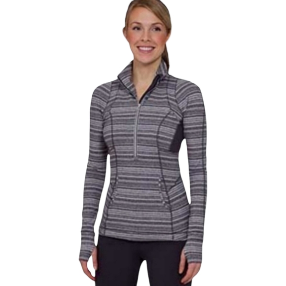 Lululemon Pacesetter Pullover Coal Strata Stripe - Picture 2 of 7